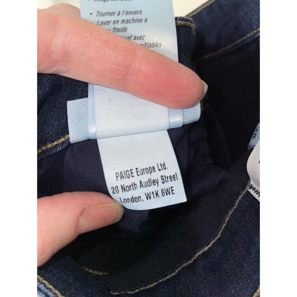 PAIGE mid Rise Skinny Hoxton Ankle Jeans W/28 Blue Hartmann Dark Wash - Picture 8 of 16